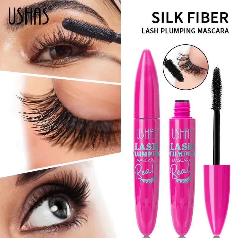 🌟 USHAS Ultra Long Lasting 4D Waterproof Mascara – Fiber Lash Extension