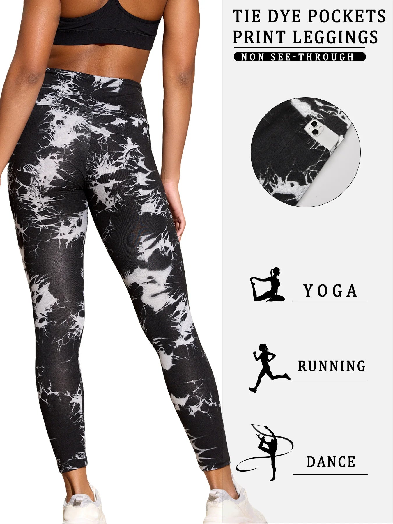 🌈 3-Pack Super Soft High Waisted Tie Dye Leggings with Pockets