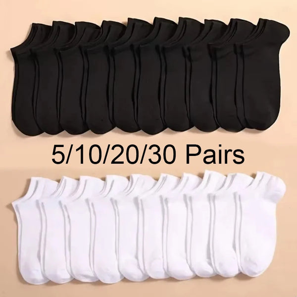 Unisex Casual Plain Color Boat Socks – Breathable, Sweat-Absorbing Comfort All Day