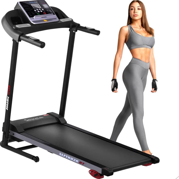 Electric Folding Smart Treadmill with Manual Incline Adjustment