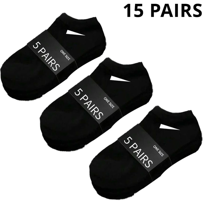 Unisex Casual Plain Color Boat Socks – Breathable, Sweat-Absorbing Comfort All Day