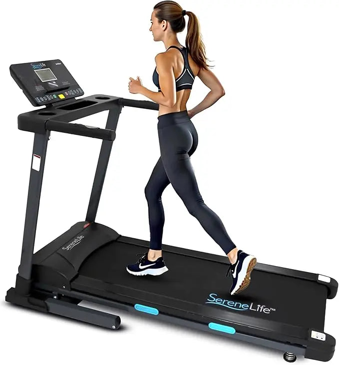 Electric Folding Smart Treadmill with Manual Incline Adjustment