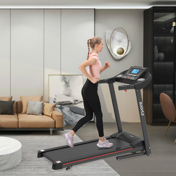 Smart Folding Motorized Treadmill with Manual Incline & MP3