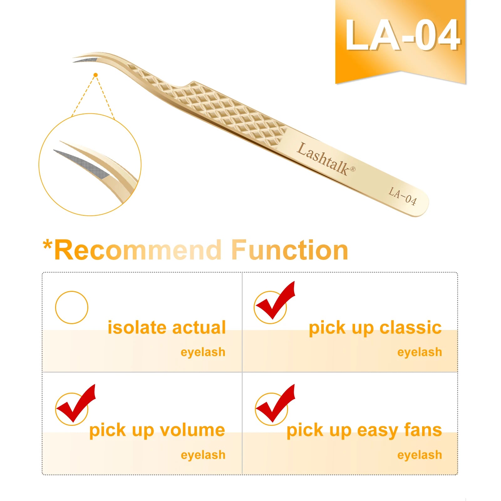 Lashtalk Precision Fiber Tip Tweezer – Diamond Grip, Flawless Lash Control