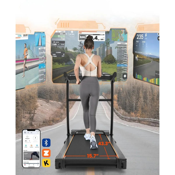 3.0HP Portable Small Treadmill with Speakers