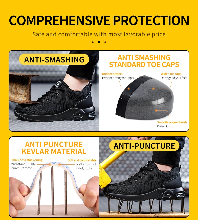 Men’s Safety Boots – Steel Toe Cap Work Sneakers