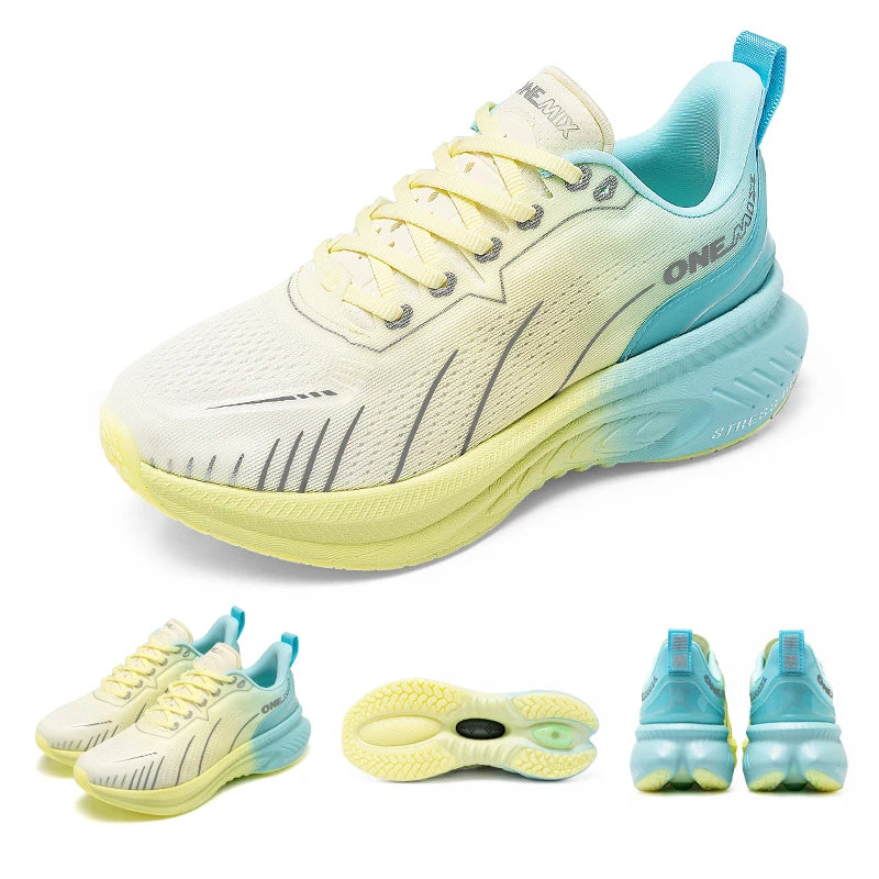 👟 ONEMIX White Road Running Shoes – Air Cushion Comfort & Performance
