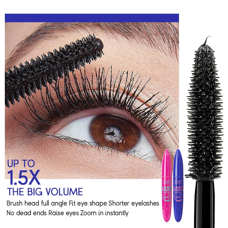 🌟 USHAS Ultra Long Lasting 4D Waterproof Mascara – Fiber Lash Extension