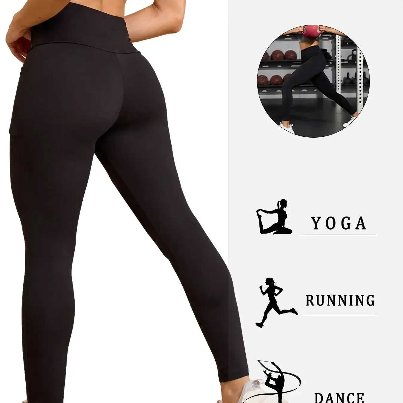 🖤 2-Pack Super Soft High Waisted Sports Leggings with Pockets