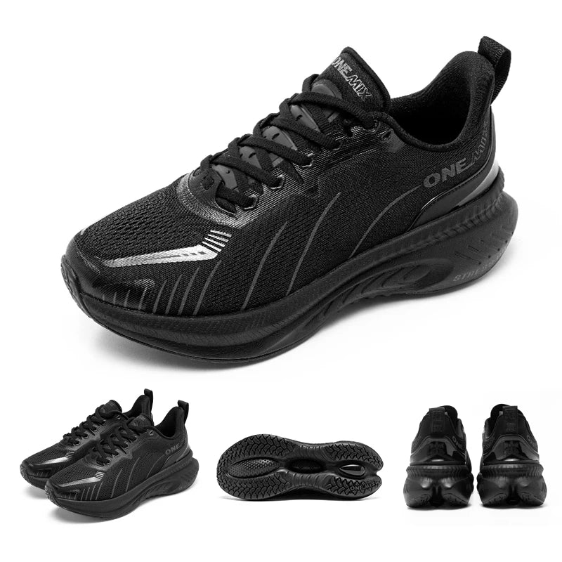 👟 ONEMIX White Road Running Shoes – Air Cushion Comfort & Performance