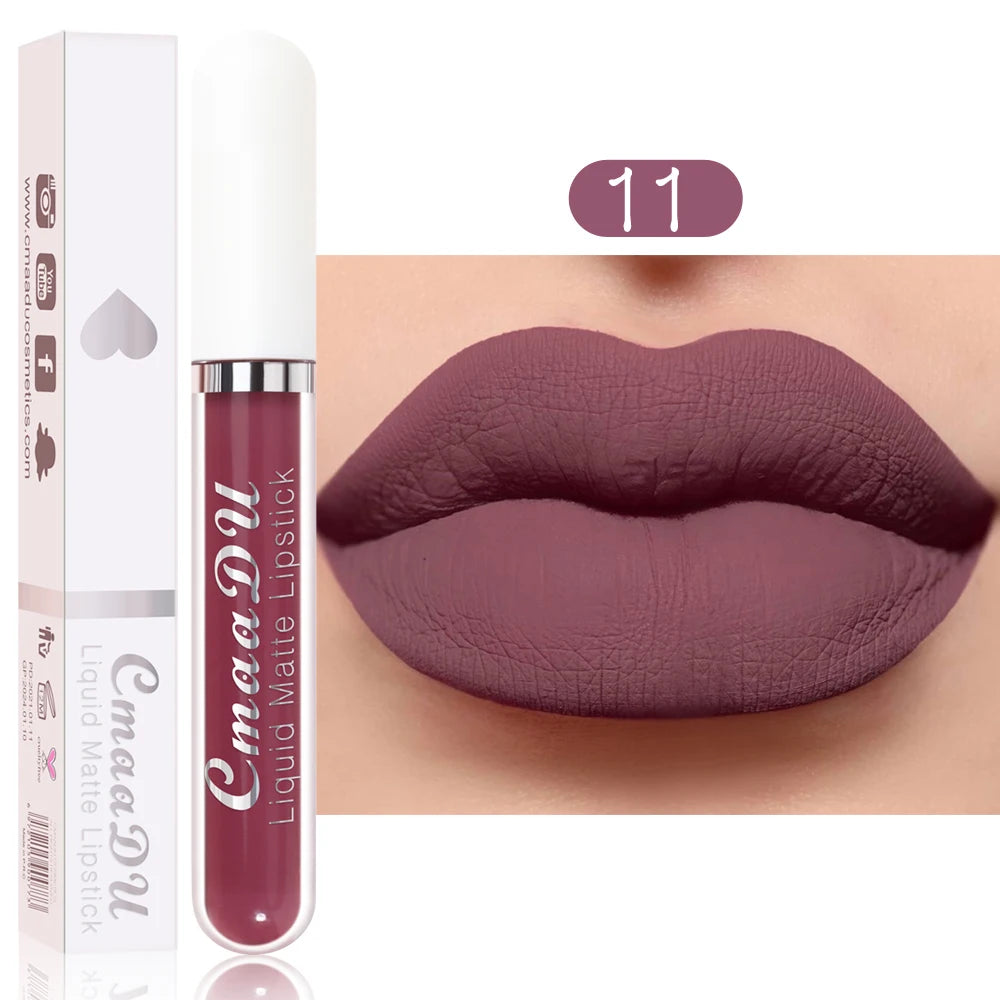 💋 CmaaDu Matte Lip Gloss Liquid Lipstick – Long-Lasting, Waterproof Red Tones