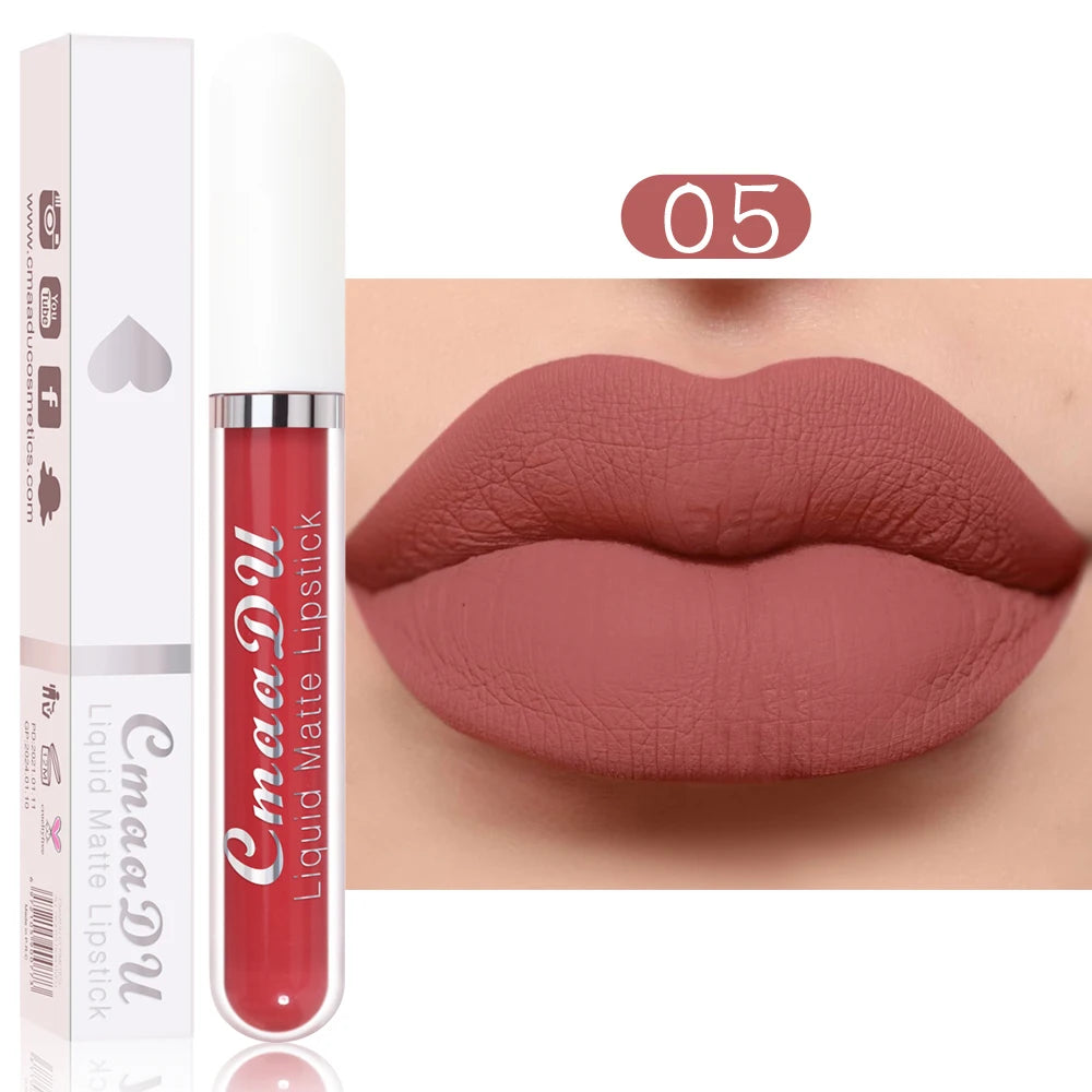 💋 CmaaDu Matte Lip Gloss Liquid Lipstick – Long-Lasting, Waterproof Red Tones