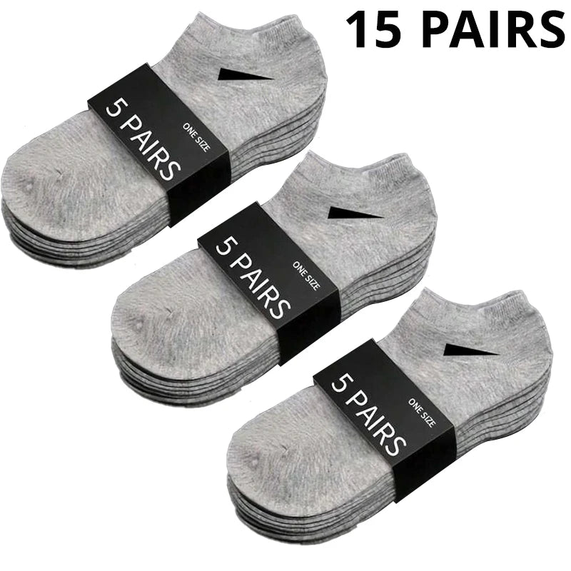 Unisex Casual Plain Color Boat Socks – Breathable, Sweat-Absorbing Comfort All Day
