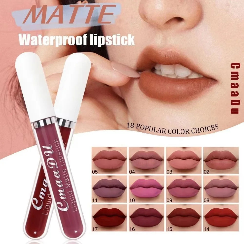 💋 CmaaDu Matte Lip Gloss Liquid Lipstick – Long-Lasting, Waterproof Red Tones