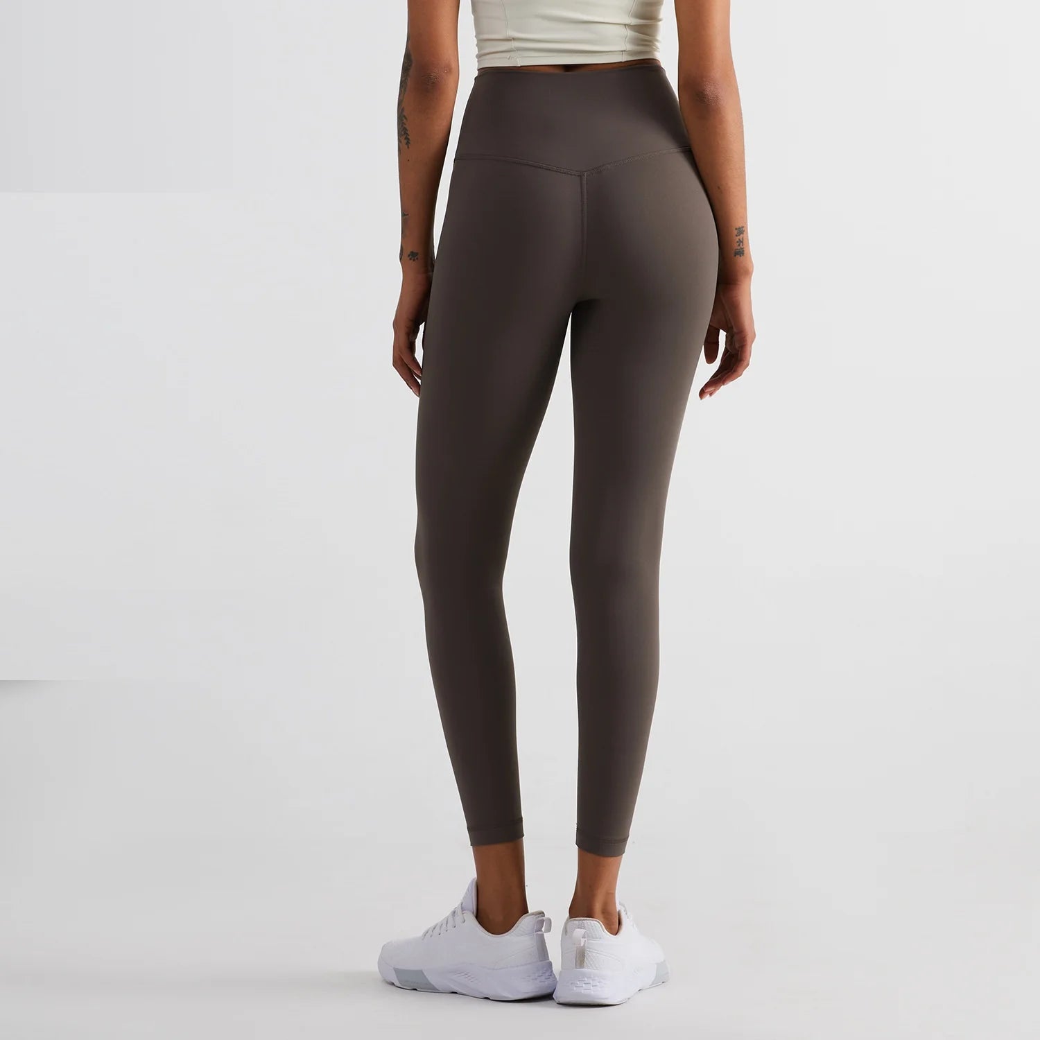 🧘 Solid Color High Waist Yoga Leggings with Back Waist Pocket
