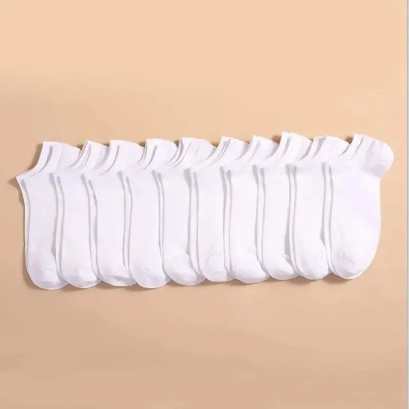 Unisex Casual Plain Color Boat Socks – Breathable, Sweat-Absorbing Comfort All Day