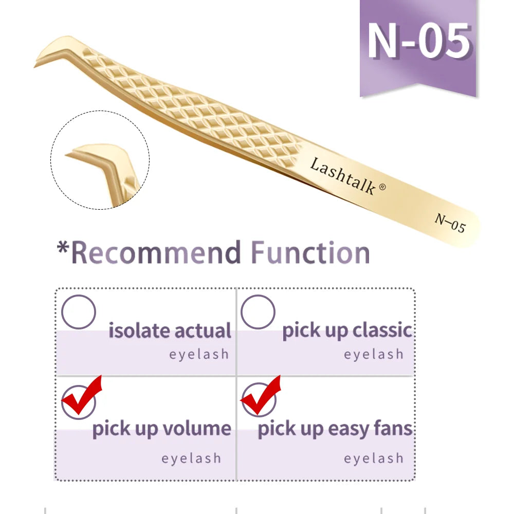 Lashtalk Precision Fiber Tip Tweezer – Diamond Grip, Flawless Lash Control