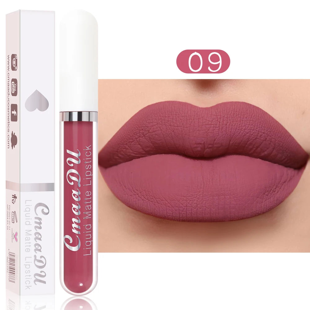💋 CmaaDu Matte Lip Gloss Liquid Lipstick – Long-Lasting, Waterproof Red Tones