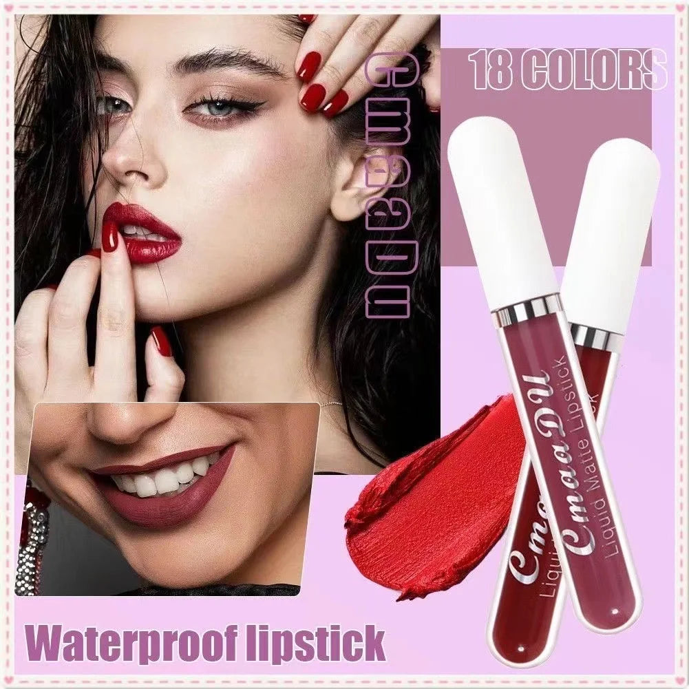 💋 CmaaDu Matte Lip Gloss Liquid Lipstick – Long-Lasting, Waterproof Red Tones