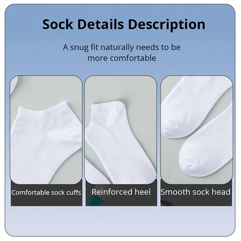 Unisex Casual Plain Color Boat Socks – Breathable, Sweat-Absorbing Comfort All Day
