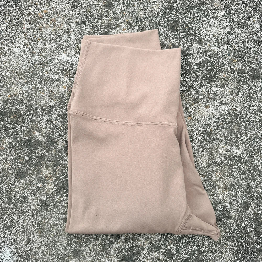 🧘 Solid Color High Waist Yoga Leggings – Soft Athletic Sport Pants