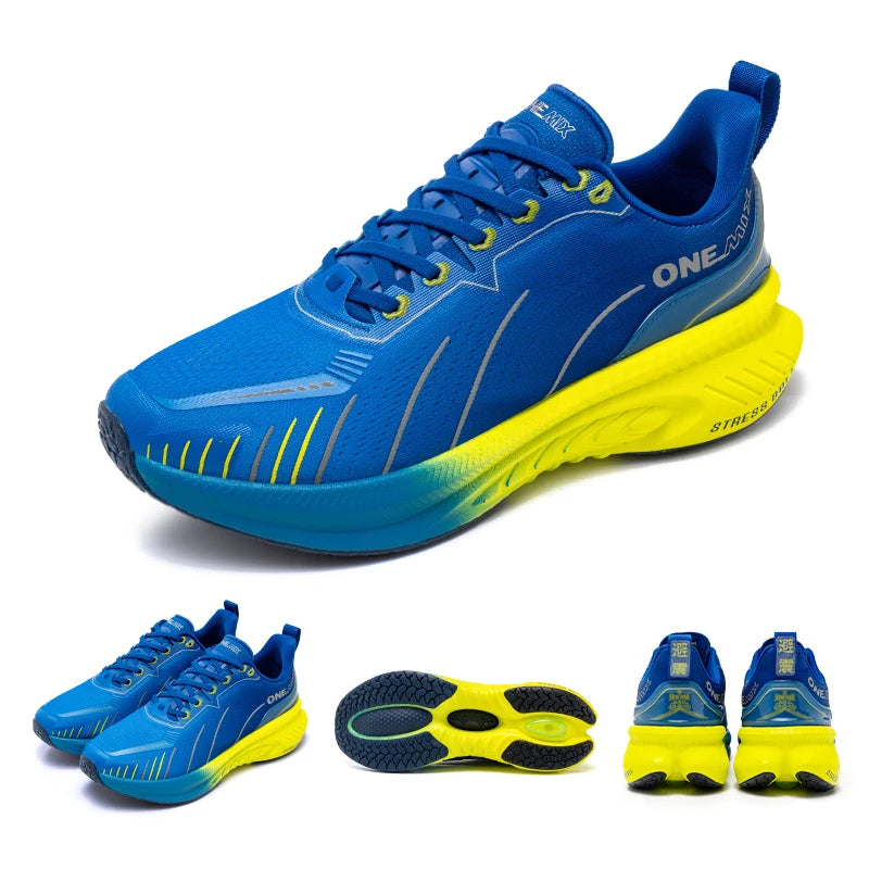 👟 ONEMIX White Road Running Shoes – Air Cushion Comfort & Performance